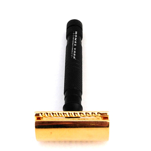 Luxury Black & Gold Double Edge Safety Razor Stainless Steel Professional Wet Shaving Razor for <b>Men</b> Barber Salon OEM ODM Custom - Product Image 5