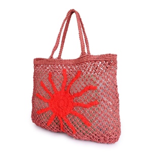 Bolso de mano de yute ecológico de alta moda para mujer para verano, playa, viajes y compras, logotipo personalizado, logotipo personalizado al por mayor - Product Image 1