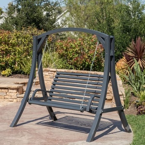 Fauteuil suspendu de jardin victorien en fer forgé galvanisé à chaud, robuste et antirouille, avec coussin non imperméable pour 2 personnes - Product Image 3