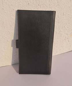 Cartera de viaje de cuero PU con cierre de cremallera, función RFID larga, bolsillo para tarjeta de crédito comercial, cierre de botón de presión negro, cartera para pasaporte - Product Image 5