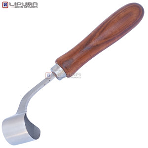 Cuchillo de Herrador Suizo de Doble Filo de 7 Pulgadas, Hoja Curva, Mango Redondo de Madera, para Mano Derecha, Herramienta Multiusos para Ganado - Product Image 3