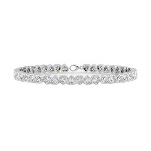 Pulsera de tenis con diamantes cultivados en laboratorio en forma de corazón personalizada, certificada por IGI, pulsera de tenis de oro de 18 quilates de la India - Product Image 1