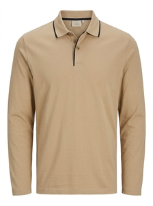 Chemise à manches longues pour homme, géométrique, unie, respirante, 100% polyester tricoté, noir/blanc, taille moyenne - Product Image 5