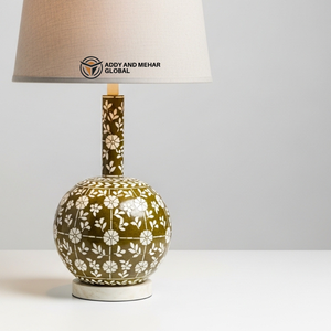 Modern Square Bone Inlay <b>Lantern</b> Geometric Moroccan Style Easter Nightstand Light Premium Artisan Home Decorative Accent <b>Lamp</b> - Product Image 4