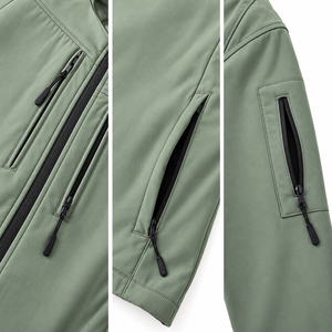 Vestes d'hiver doublées polaire, vestes softshell, capuche réglable, col montant, poches zippées, broderie personnalisée, vêtements de travail - Product Image 4