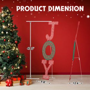 Insegna Luminosa 2D 'JOY' Pre-Illuminata con 45 LED Bianco Caldo, Decorazioni Natalizie da Giardino per Uso Interno ed Esterno - Product Image 5