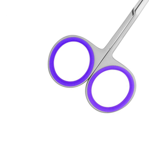 Ciseaux à cuticules en acier inoxydable, lame droite, pointe acérée, trou rond, manche violet, outils de beauté pour adultes, manucure durable - Product Image 5