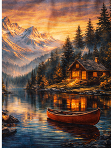 Shorts de Baño para Hombre Mountain Lake – Estampado de Fogata en la Cabaña, Secado Rápido - Product Image 5