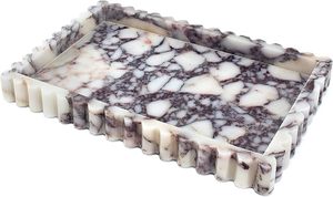 Bandeja de Mármol Blanco Elegante Personalizable con Acabado Pulido para Baño, Cocina y Exhibición Decorativa - Product Image 3