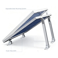 Support de montage de panneaux solaires pour toit plat, angle d'inclinaison réglable de 10 à 60 degrés, résistance aux vents forts et aux charges de neige, alliage d'aluminium anodisé