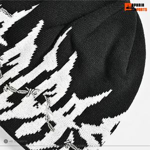 Daphina Unisex Punk Style Beanie Hat with Letter Embroidery 100% Acrylic <b>Winter</b> <b>Cap</b> for Adults Casual Wear new design 2026 - Product Image 6