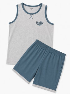 Conjunto deportivo Livster para hombre, conjunto de camiseta sin mangas y pantalones cortos, ropa deportiva de verano, conjunto deportivo informal para entrenamiento. - Product Image 4