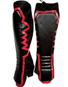 Al por mayor: Protectores de espiga negros y rojos para lucha, artes marciales, kick boxing, taekwondo y MMA, con protección de espuma para espinilla y empeine - Product Image 1
