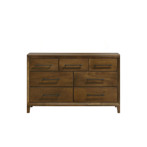 Commode Nathalie en bois de mahogany massif de haute qualité avec finition noyer pour chambre à coucher. - Product Image 1