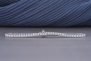 กำไลเทนนิสเพชรสำหรับผู้หญิง 3.68 กะรัต เพชร HPHT ที่ได้รับการเพาะเลี้ยงในห้องปฏิบัติการ ทองคำ 14K สีเหลือง ทรงกลมเจียระไนแบบบริลเลียนท์ เครื่องประดับกำไลเทนนิสสุดหรู - Product Image 2