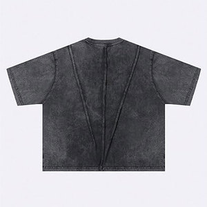 Camisetas Cortas para Hombre, Manga Corta, Cuello Redondo, Hombros Caídos, Algodón Lavado, Estilo Urbano, Deportivo, Casual, Verano - Product Image 2