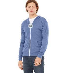 Sweat à capuche zippé Next Level Apparel en tissu tri-mélange, léger, à manches longues, pour la gym, l'entraînement et les loisirs - Product Image 2