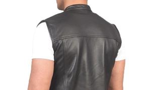 Veste de motard en cuir de vache véritable, multi-poches, avec doublure en mesh respirant et design résistant à l'abrasion - Product Image 4