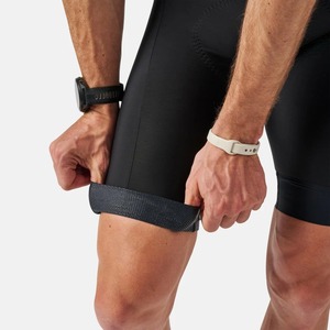 Cuissard de cyclisme ajusté pour homme, noir et blanc, en Spandex et Nylon, anti-humidité, longueur courte - Product Image 3