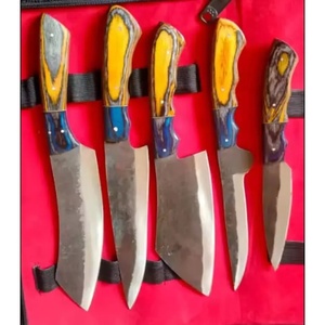 Juego de Cuchillos de Chef Profesionales de Acero al Carbono de 5 Piezas, Hechos a Mano por Ahmad Fabric, Mango de Resina, Funda de Cuero, Diseño Moderno, Personalizable - Product Image 5