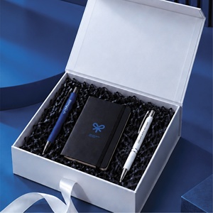 Coffret Cadeau Personnalisé : Stylo en Aluminium, Carnet en Cuir avec Ruban, Boîte Cadeau, Kit de Bienvenue pour Employés, Vente en Gros, Faible MOQ, En Stock - Product Image 3