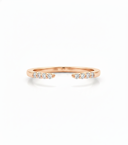 DEF Color VS VVS Clarity Round Lab Grown Diamond 10K 14K Solid Gold Promise Ring Wedding Proposal Ring Open Cuff Diamond Ring - Product Image 2