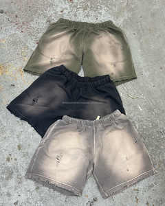 กางเกงขาสั้นผ้าฝ้ายฟอกสีหลายสีสำหรับผู้ชายวินเทจเป็นมิตรกับสิ่งแวดล้อมแนวสตรีทแวร์ผ้าฝ้าย100% กันยับ - Product Image 1