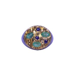 Wedding Wear 925 Sterling Silver Gold Plated Jewelry Emerald Gemstone Women Wear Classic <b>Couple</b> <b>Ring</b> - Product Image 2