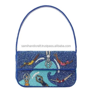 Bolso de Mano con Cuentas Hecho a Mano para Mujer, Estilo Nuevo, para Fiestas, Compras, Bolso de Hombro Elegante Estilo Boho, Bolsos y Estuches de Cosméticos - Product Image 1