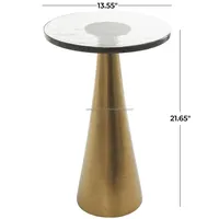 Table console décorative rétro en laiton avec surface en verre trempé, hauteur réglable, forme ronde, fabriquée à la main par ZAHID EXPORTS Inde