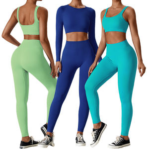 Conjunto de Yoga para mujer, ropa de gimnasio para entrenamiento, conjunto de Yoga transpirable para mujer, conjuntos de Yoga de nailon para adultos - Product Image 3