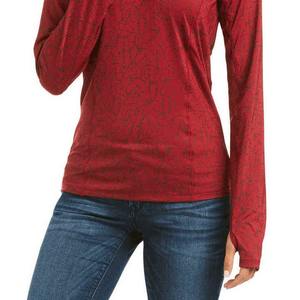 Chemise d'équitation respirante à manches longues pour femme, en spandex/polyester extensible dans quatre directions, avec fermeture éclair, sous-vêtement de base pour l'équitation - Product Image 5