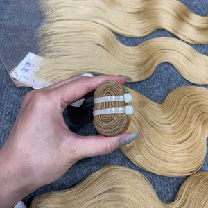 BEST SELL blond color weft hair extension <b>body</b> <b>wave</b> curly hair bundles Ready to Ship raw vietnamese hair - Product Image 6