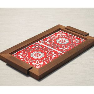 Modern Handmade Rustic Wooden Serving <b>Tray</b> for Breakfast Dining Kitchen Table Decor - Product Image 1