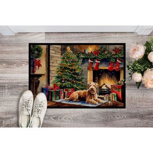 Lakeland Terrier Cozy Christmas Felpudo antideslizante para interiores y exteriores Alfombra de entrada 24H X 36W Lavable Low Pile Door Mat - Product Image 2