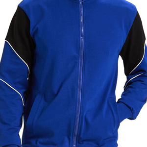 VIBE CRAFT CLOTHING Men's Blue Black Contrast Tracksuit Full <b>Zip</b> <b>Hooded</b> Collar Sporty Casual Winter Breathable Polyester Cotton - Product Image 5