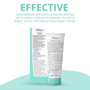 Crema para la Dermatitis del Pañal Softsens 50g |   Para Bebés Recién Nacidos con Óxido de Zinc |   Enriquecido con Aloe Vera y Manteca de Karité - Product Image 3