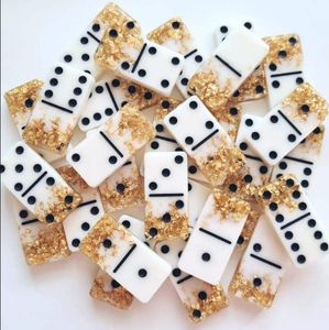 Coffret Cadeau de Dominos Classiques Double Six Faits Main Style Amour, Art Indien Exotique, 28 Tuiles, Boîte en Résine, Étui en Bois, Logo Personnalisé, Divertissement - Product Image 4