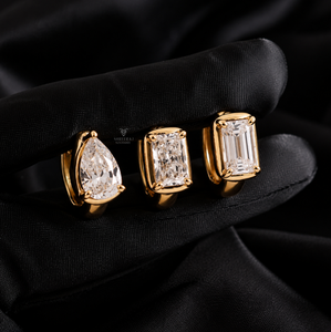 Pendientes de Aro con Diamantes Cultivados en Laboratorio, Corte Pera/Radiante/Esmeralda, Claridad VS VVS, Color DEF, Oro Sólido de 14K/18K, Certificados por IGI - Product Image 1