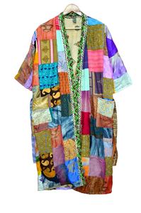 Nouveau Peignoir patchwork pour femmes Kimono en soie Robe de nuit pour femmes - Product Image 5