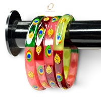Set Gelang Akrilik Transparan Mewah Motif Merak Kashmir untuk Wanita, Koleksi Pakaian Pesta dan Festival, Harga Grosir
