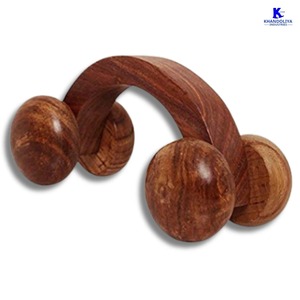 Rodillo de madera curvado K Star Spine Roller para masaje de espalda y columna, con acupresión, para alivio del dolor y relajación muscular profunda. - Product Image 1