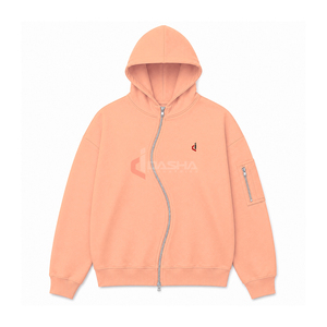 Sweat à capuche homme personnalisé le plus vendu, style streetwear automne, en coton bouclette zig-zag, coupe classique, broderie, vente en gros OEM en vrac - Product Image 1