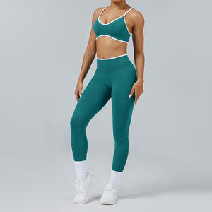Conjunto Deportivo de Leggings y Sujetador Deportivo sin Costuras para Mujer, Ropa Deportiva de Dos Piezas para Gimnasio y Entrenamiento - Product Image 1
