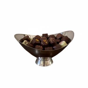 Bol à chocolat en acier inoxydable au design élégant, plateau de service en métal pour desserts, idéal pour la maison, les hôtels, les restaurants et les mariages. - Product Image 1
