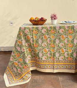 Floral Printed 100% Cotton Woven Lightweight Machine Washable Square <b>Table</b> Runner Custom Dining <b>Table</b> <b>Cover</b> for Home Hotel Party - Product Image 1