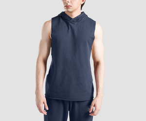 Débardeur sans manches personnalisé avec logo, en polyester, pour musculation, fitness, course à pied, avec capuche - Product Image 1