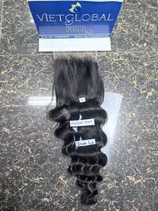 VIETGLOBAL 100% Extensiones de cabello humano real 6X6 Onda natural Trama de piel Venta al por mayor Cierre de cabello vietnamita crudo para mujeres - Product Image 3