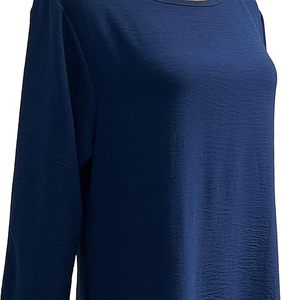 Women Modest Abaya Long Sleeve Round Neck Maxi Dress Solid Color Breathable Loose Fit Daily Wear Middle East Style - Product Image 5
