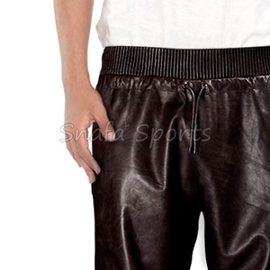 กางเกงขาสั้นหนังสไตล์สตรีทแวร์ ระบายอากาศได้ดี ไซส์ใหญ่ กางเกงขาสั้นหนังแฟชั่นสำหรับผู้ชาย - Product Image 5
